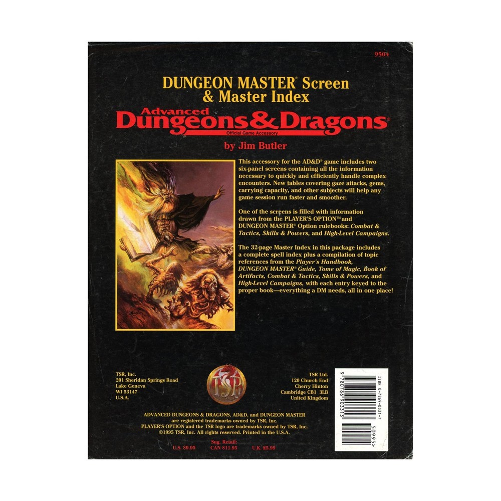 AD&D 2nd Ed Dungeon Master Screen & Master Index Bag Fair