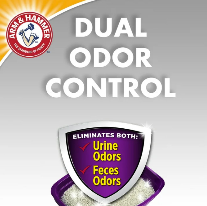 (2 Pack) ARM & HAMMER Double Duty Cat Litter, Advanced Odor Control Clumping Cat
