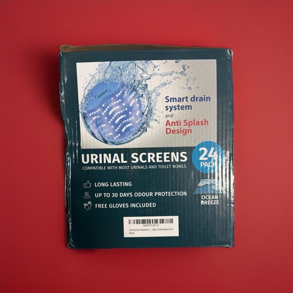 SPARGO Urinal Screen Deodorizer 24 Pack Ocean Breeze Scent Anti-Splash