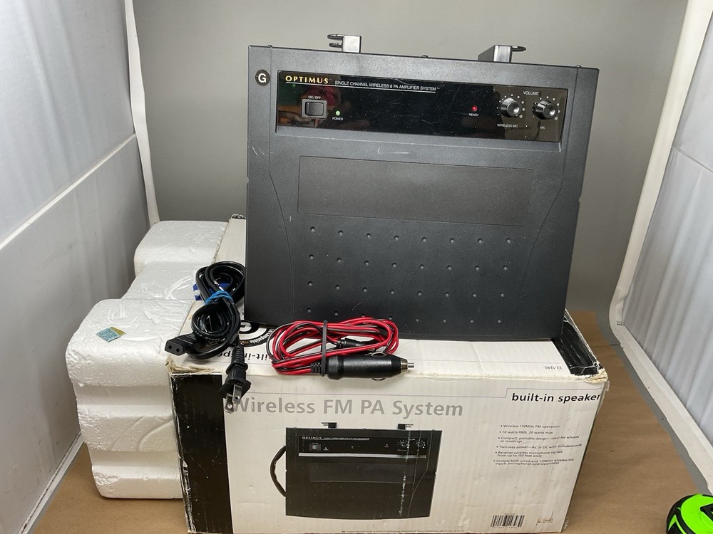 OPTIMUS WIRELESS FM PA SYSTEM. Works great original box.