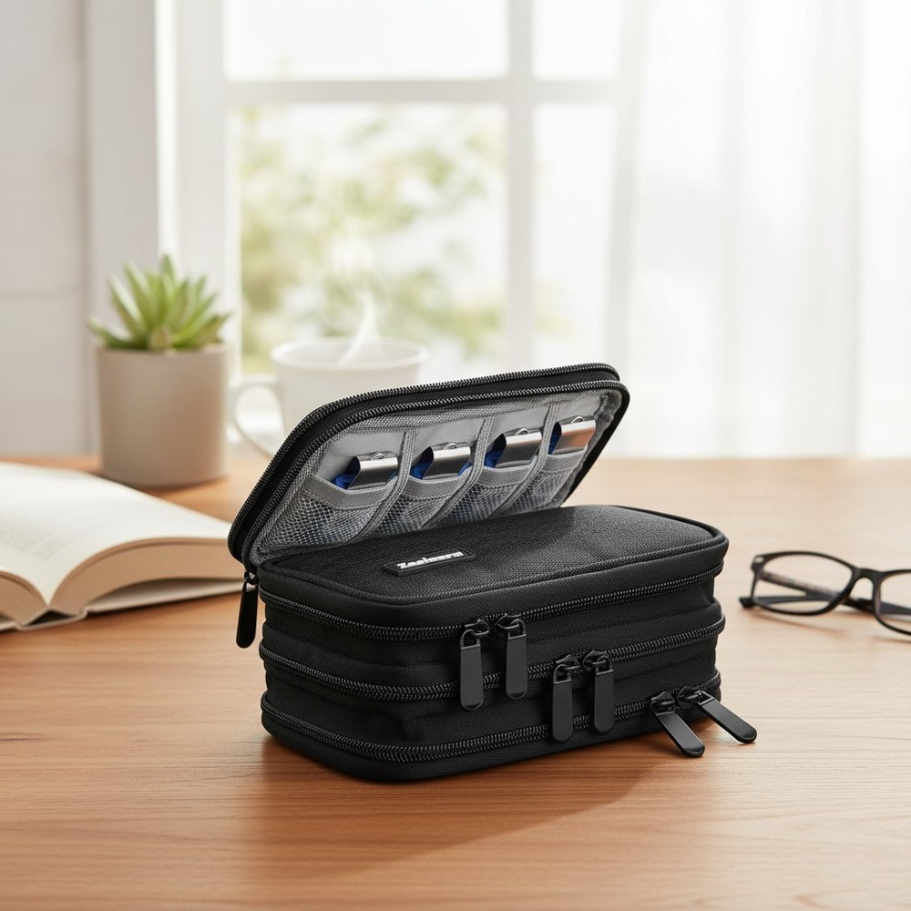 USB Flash Drive Case Organizer Holds 30 Pcs, Black