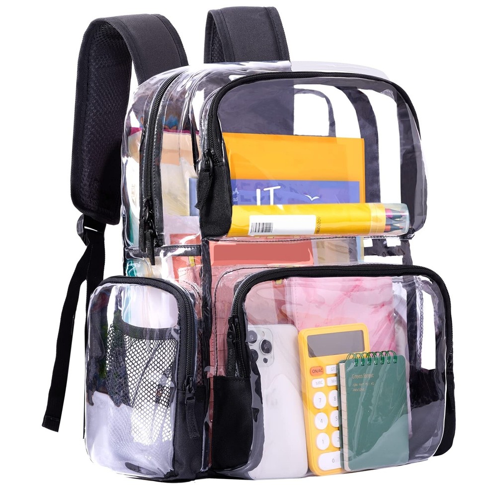 Vorspack Clear Backpack - Transparent Backpack with Reinforced Bottom & Multi...