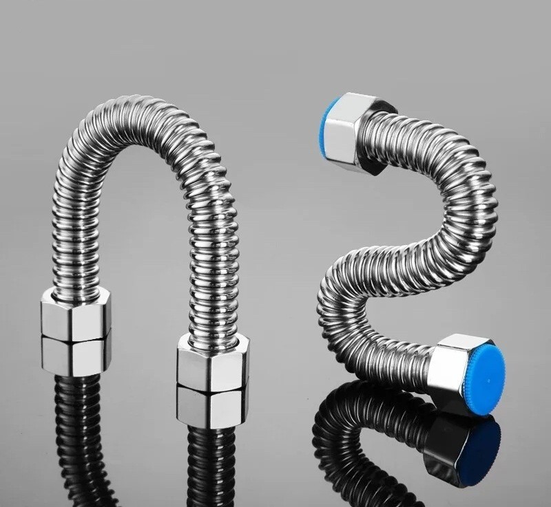 Valve Connector 304 Stainless Steel Flexible Braided Hose G1/2 Water Heater