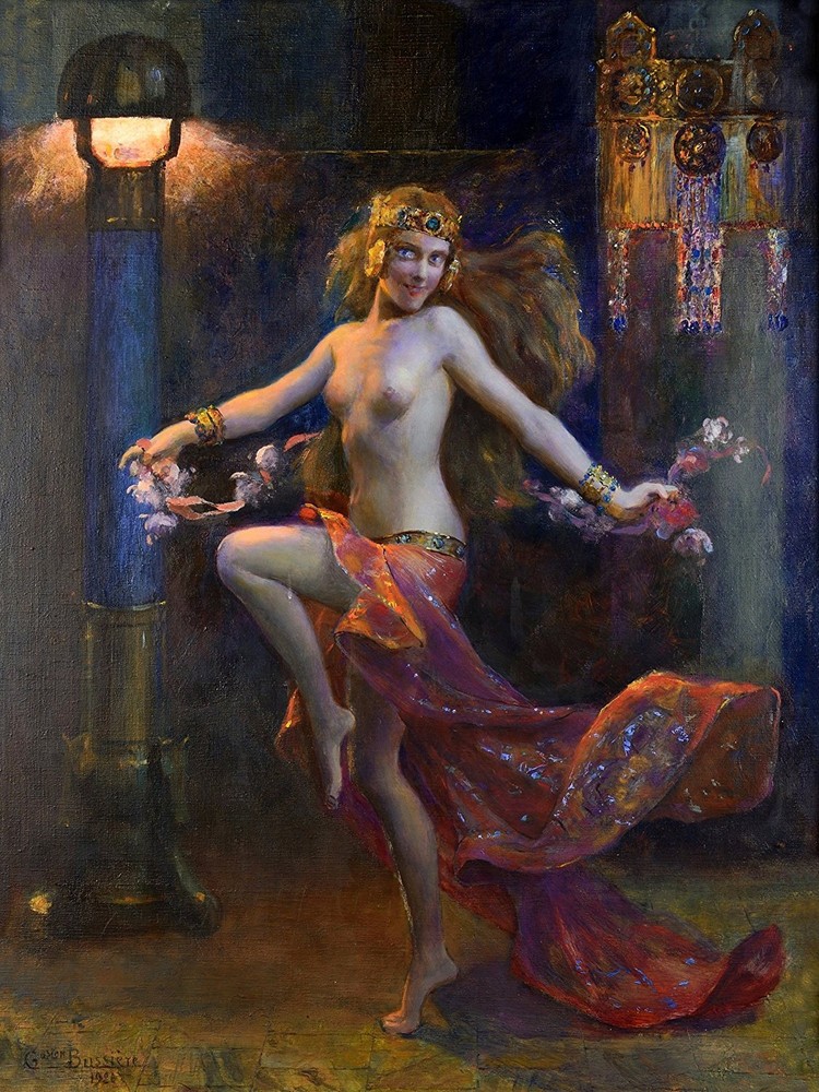 lantern girl dance G. Bussiere Tile Mural Kitchen Wall Backsplash Marble Ceramic
