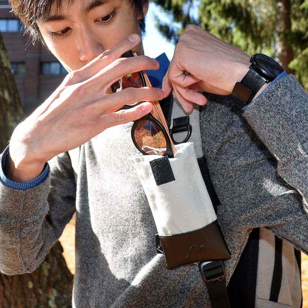 Backpack Travel Pouch Hook and Loop Strap Attachment to Bag Great for Sunglasses