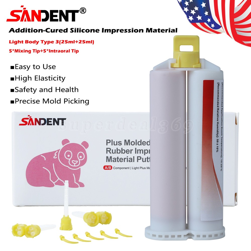 Dental Impression Material Light Body Regular Set (Cartridge & 10 Tips) dk