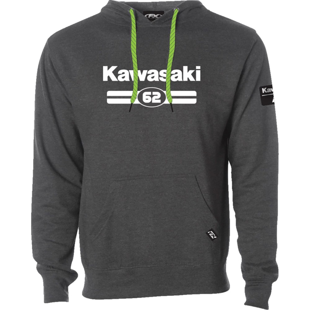 Factory Effex Kawasaki Sixty-Two Pullover - Heather Charcoal - Medium 27-88102