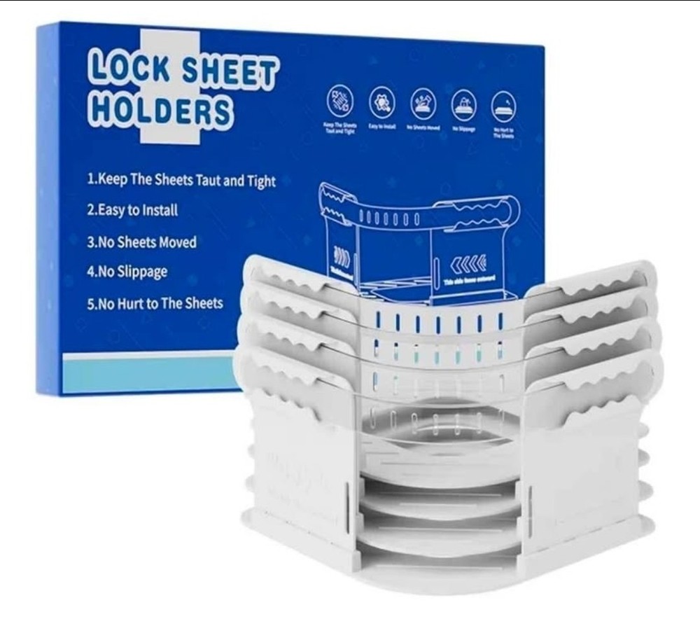Lock Sheet Holders Keep Sheets Tight Heavy Duty Bed Sheet Holder Corner - Gray