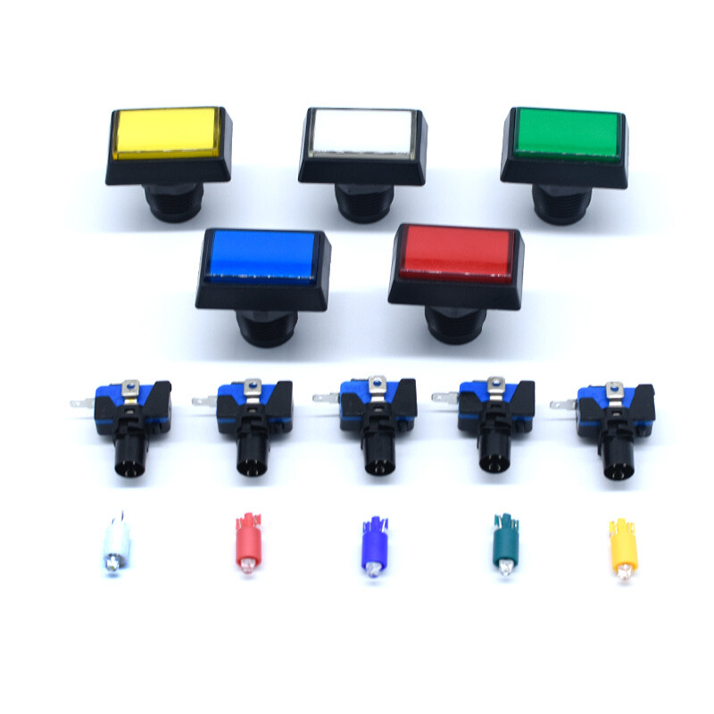 LED Arcade Buttons Rectangle with Microswitch 50mm*33mm Push illuminated Machine