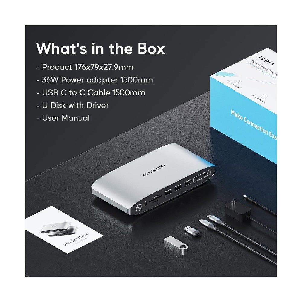 Displaylink Docking Station, Triple Display DisplayLink Dock for MacBook M1/M...