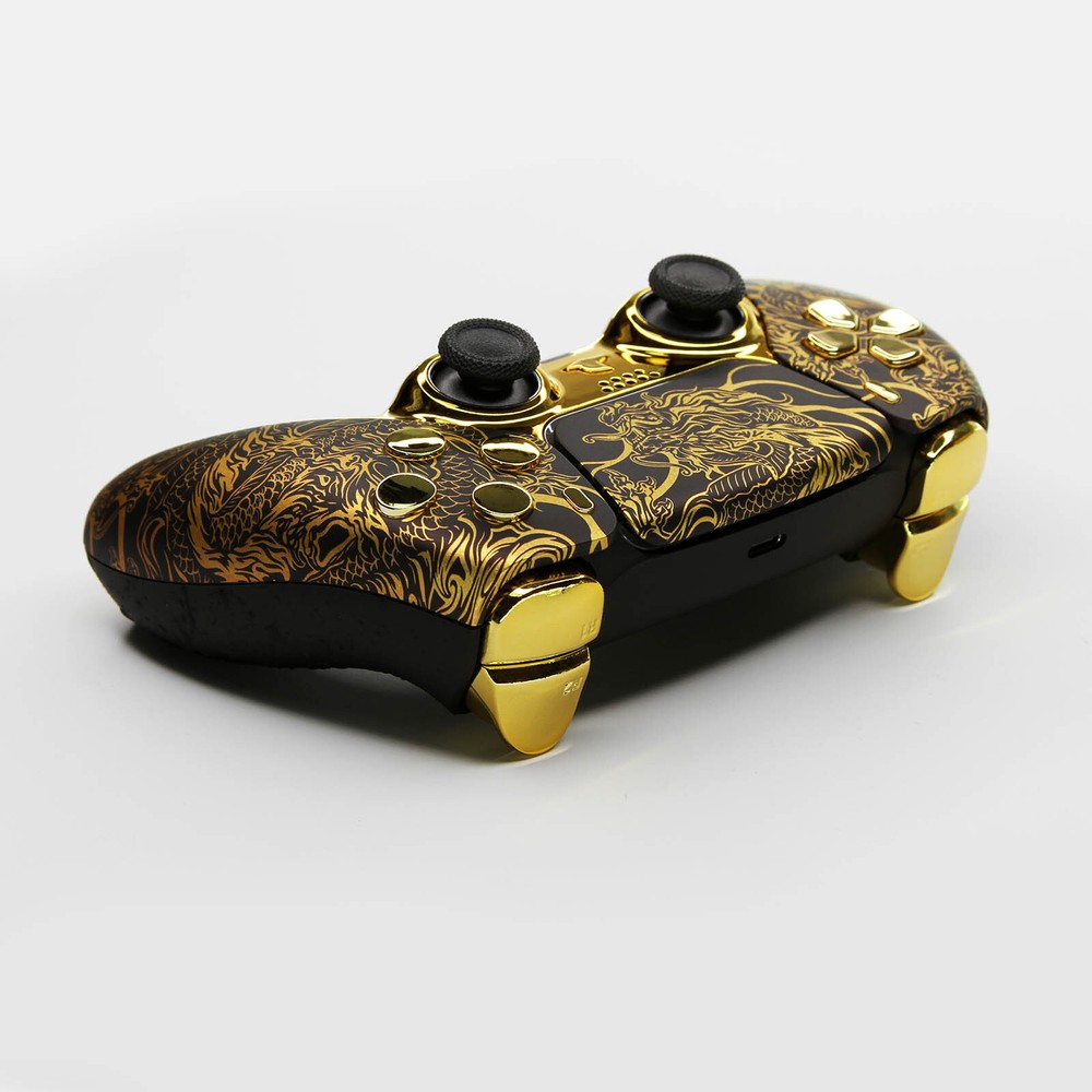 Golden Dragon Sony x Killscreen DualSense PS5 Controller Gold Clicky Mouse Click