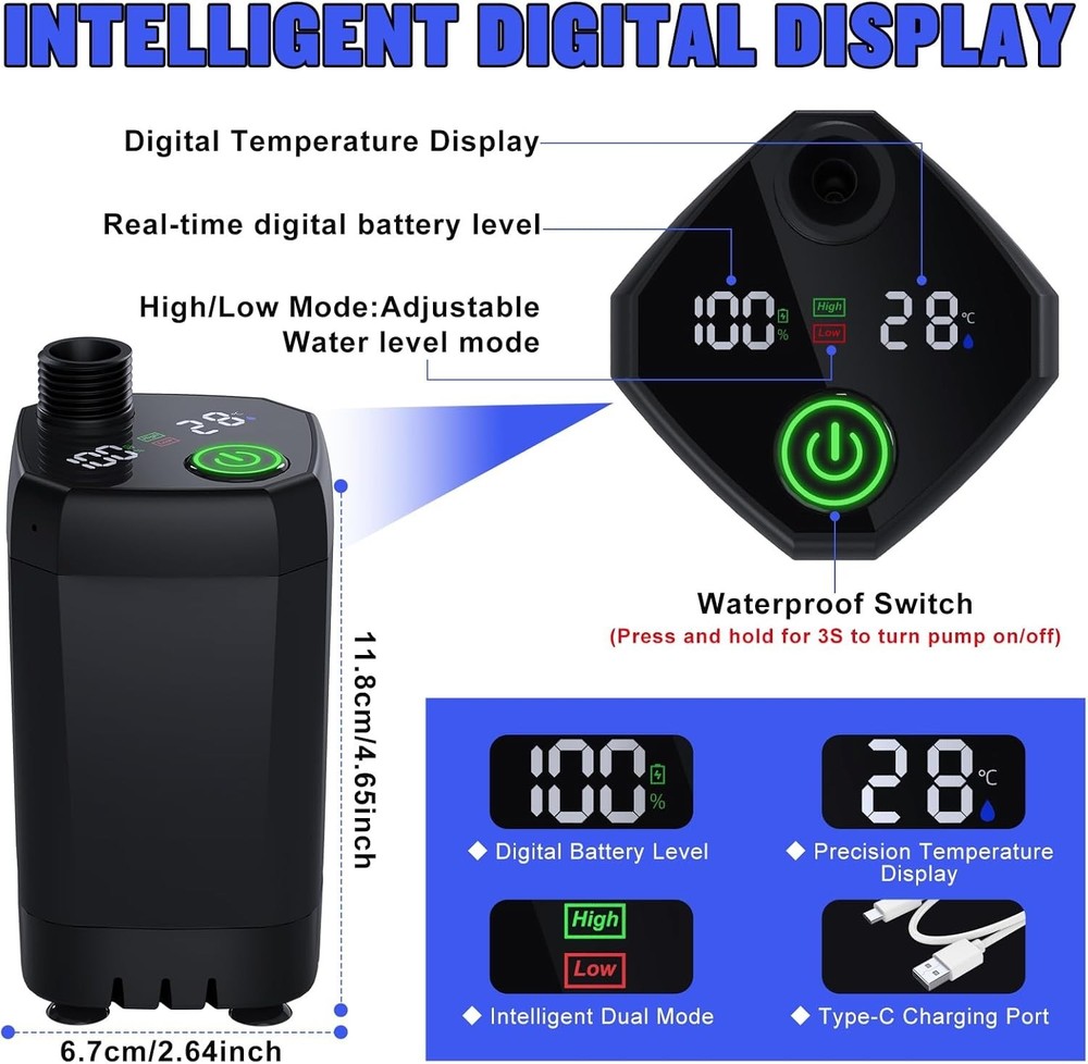 Versatile Waterproof Camping Shower Kit - Rechargeable & Adjustable Spray Modes