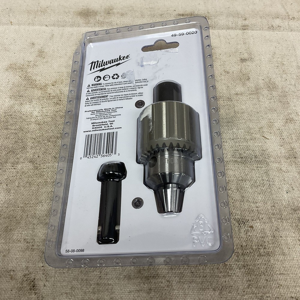 MILWAUKEE 49-59-0020 Drill Chuck Adapter Includes Chuck Key