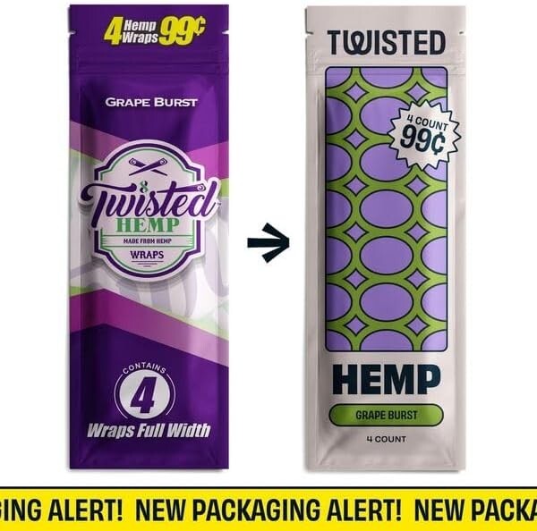 😎TWISTED WRAPS 4 LEAF PACK🔥15 COUNT BOX💚60 ROLLING PAPERS💜GRAPE BURST