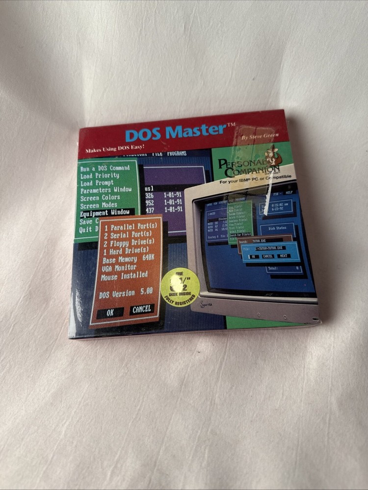 DOS Master By Steve Green 3 1/2” Pc Program