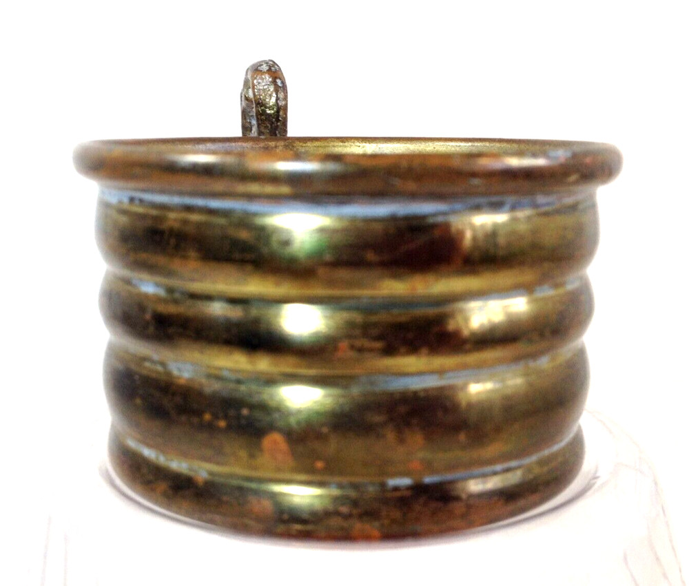 Vintage Brass Mug Handled Cup Used As Candle Holder