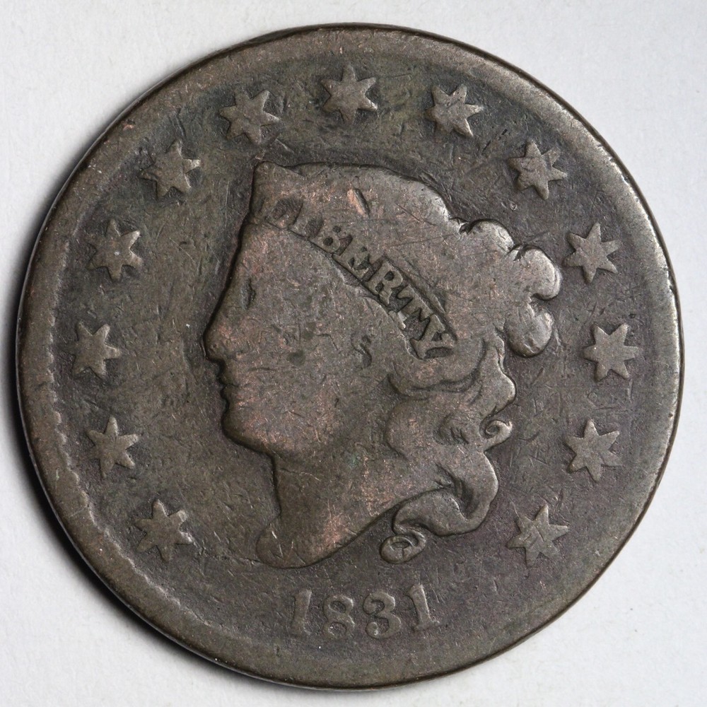 1831 Coronet Head Large Cent CHOICE FINE E137 ZCH