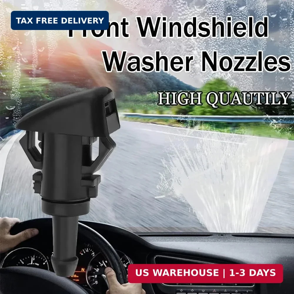 Windshield Washer Nozzles 2 Pack, Front Wiper Spray Jet Replacement, Single Hole
