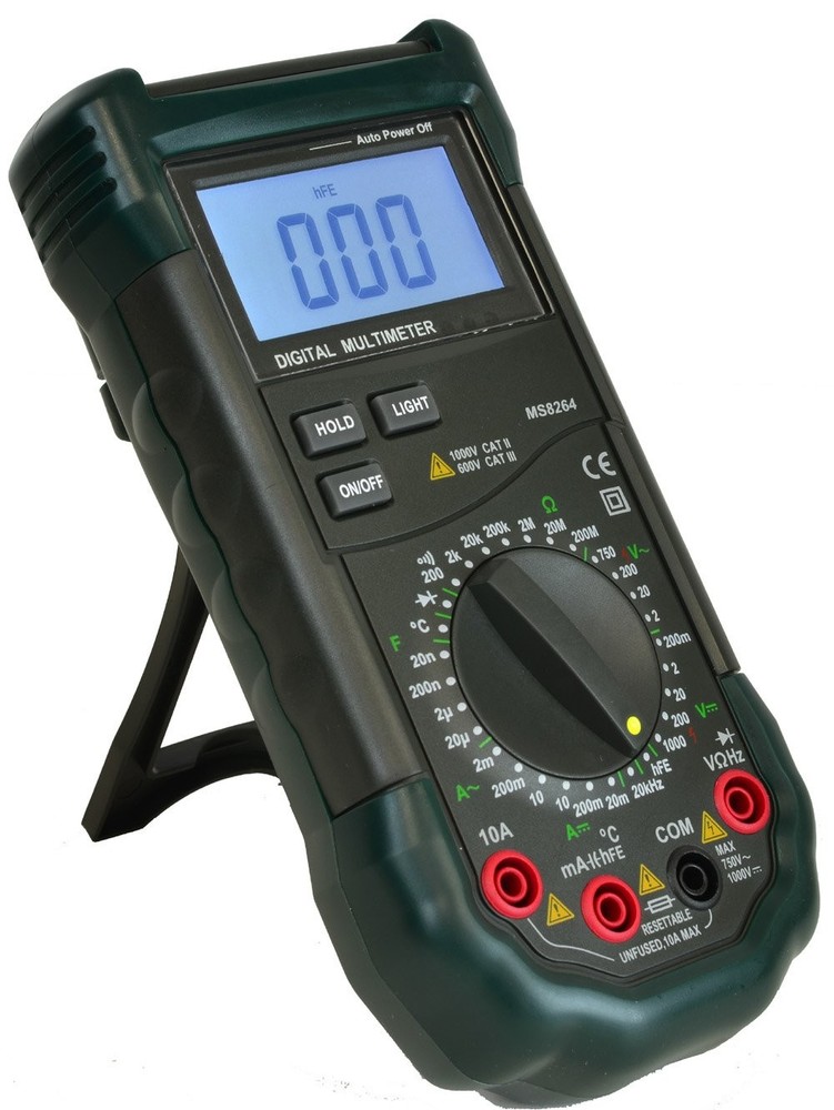 Mastech MS8264 Backlit 30-Range Digital Multimeter with Temperature Measureme...