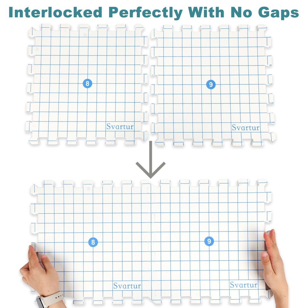 Interlocking Blocking Mat for Knitting and Crochet Projects, 9 Pack Knitting ...