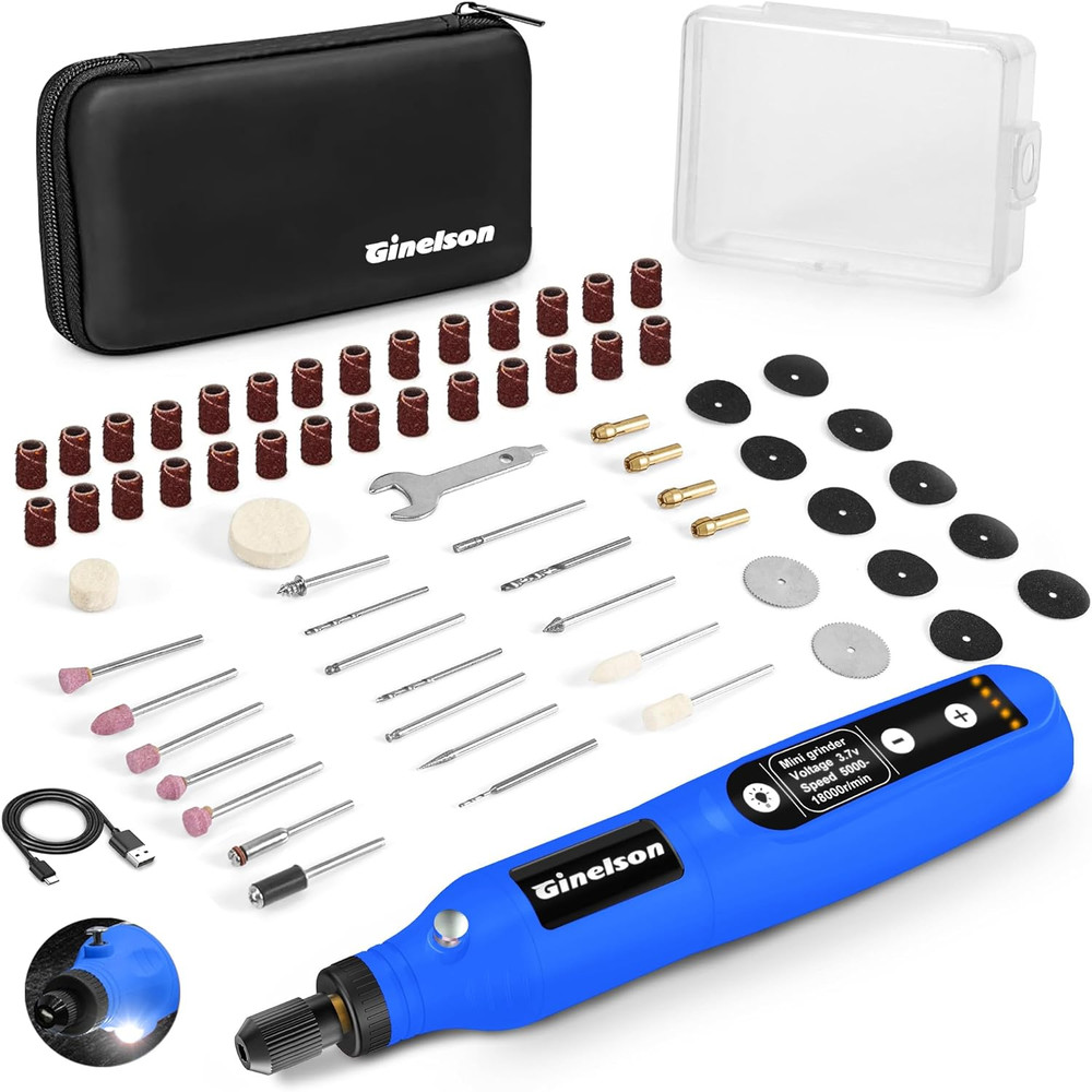 Cordless Rotary Tool, 5 Variable Speed Mini Rotary Tool Kit with 64 Accessories,