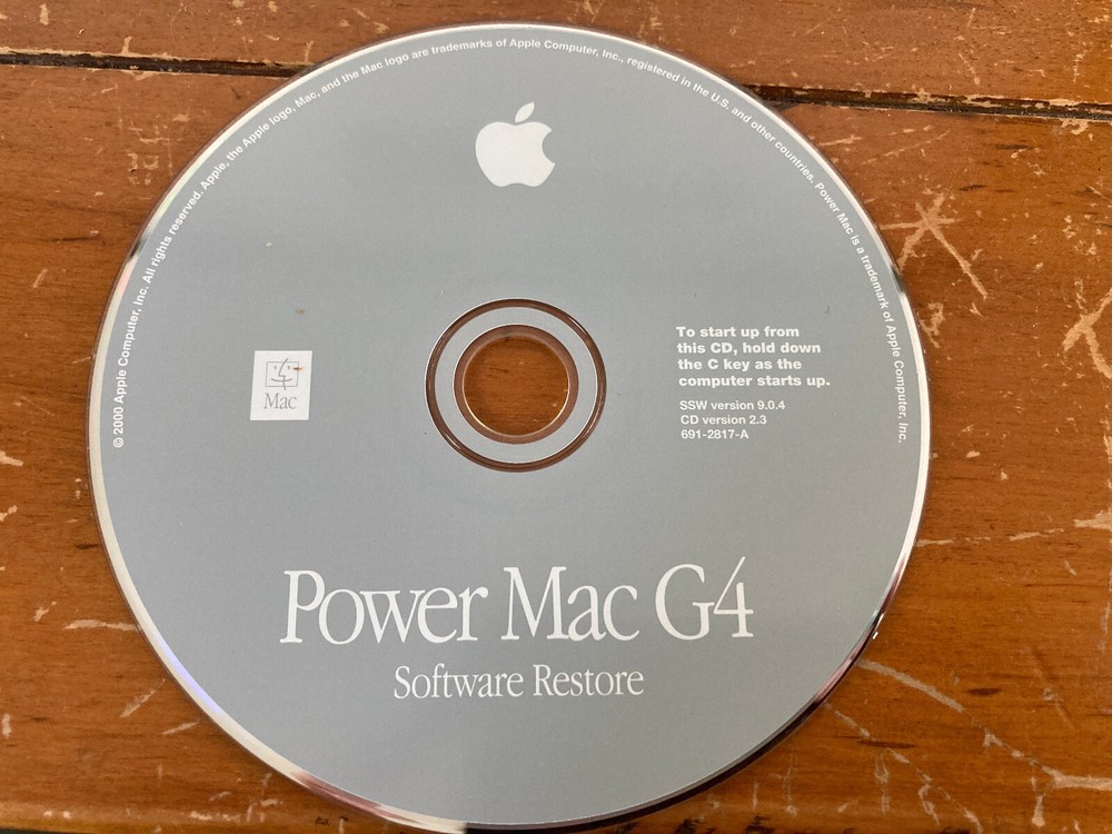 2000 Macintosh Power Mac G4 OS 9 9.0.4 Software Restore CD-ROM Disc CD