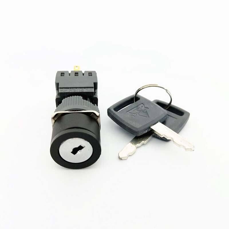 16mm IP40 2/3Position Lock Switch Maintain/Return Square Plastic Key Switch 2key