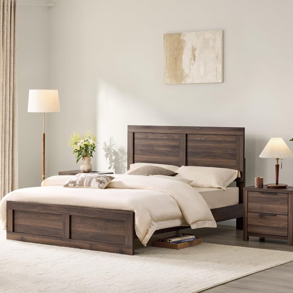 Queen Wood Bedroom Set with 2 Night
