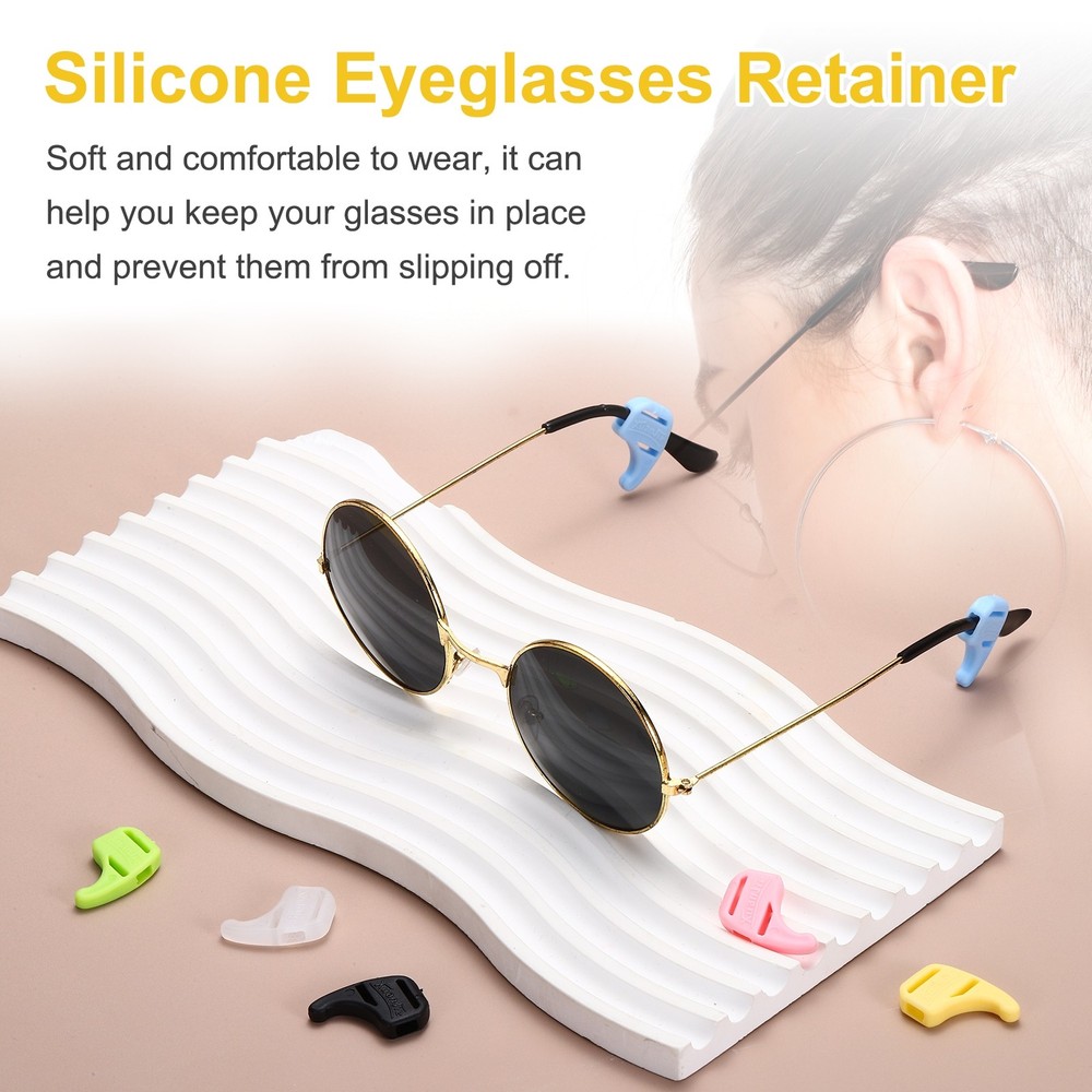 6Pair Silicone Eyeglasses Retainer for Eyeglasses, Black