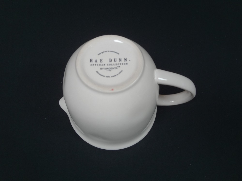 RAE DUNN SQUEEZE JUICE PITCHER MUG WITH SPOUT WHITE