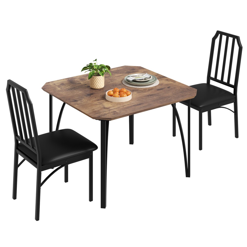 🔥😸Dining Table Set for 2/4 Kitchen Table and Cushion Chairs with Chamfer Desig