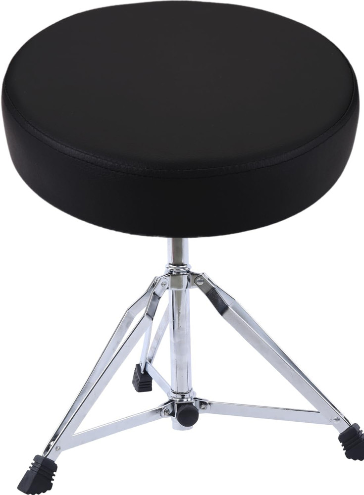 Adjustable Drum Throne Stool - Portable with Double-Braced Tripod Legs, Foam-Cus