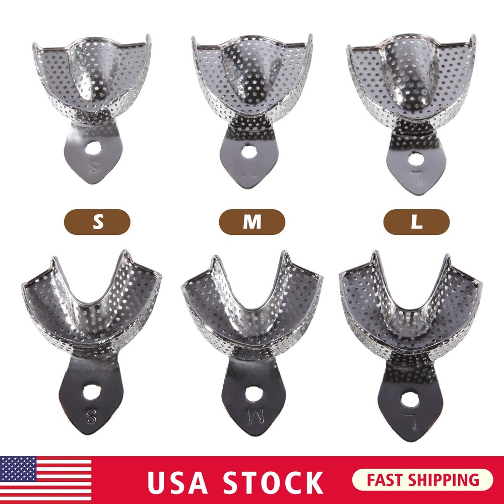 6 Dental Impression Trays set PERFO Denture Instruments