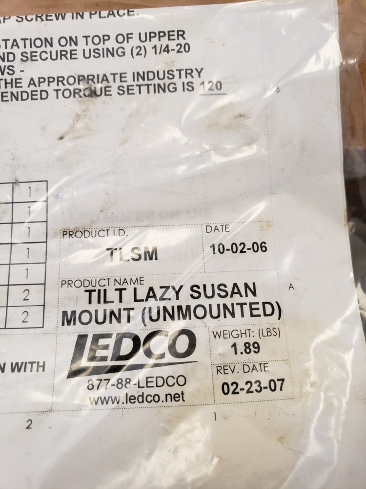 LEDCO – Tilt Lazy Susan computer mount KIT. TLSM ( LAZY SUSAN ONLY) ( C1-4E)