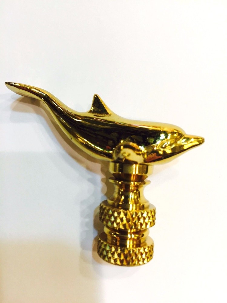 Solid Polished Brass Dolphin Finial.