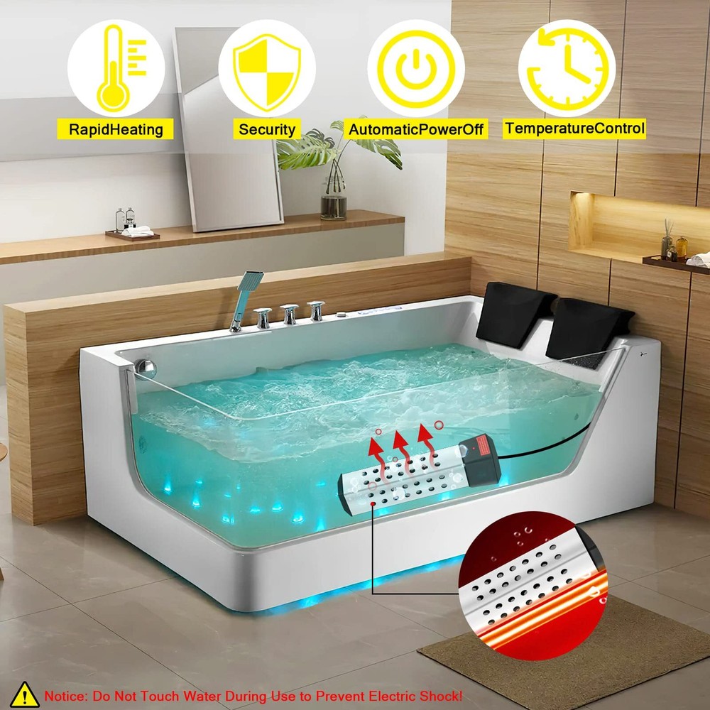 2000W Immersion Water Heater Portable Bucket Heater with 304 Stainless Steel ...