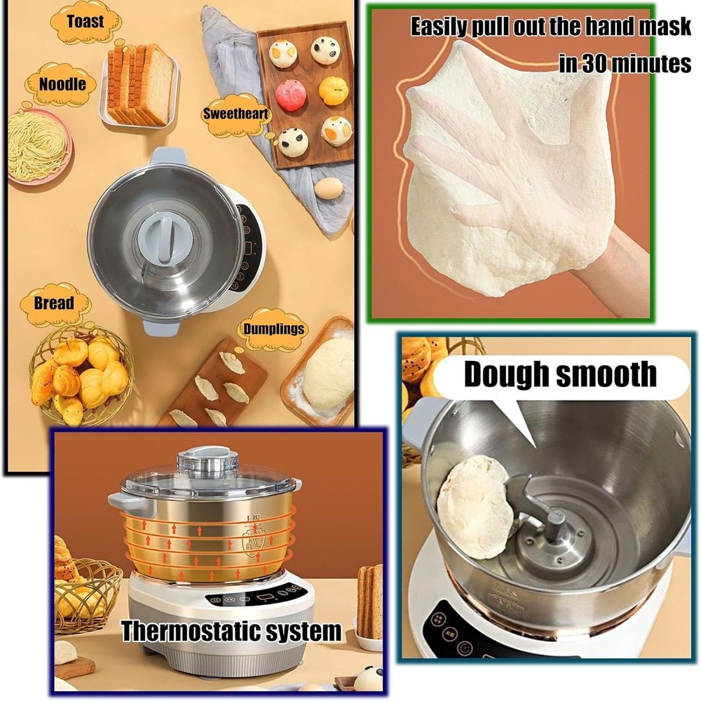 Dough Mixer 5L/7L Large Capacity Electric Dough Maker with Ferment Function