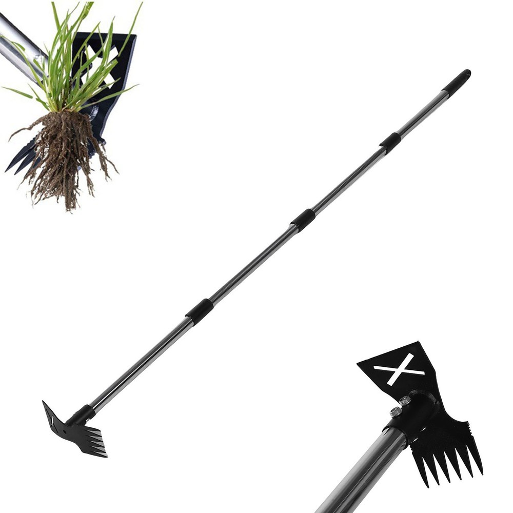 Weeder Puller Tool with Long Handle Weed Rake Garden Hoe Weeding for Garden