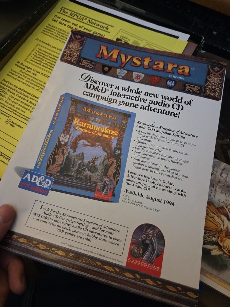 Dungeons & Dragons 2nd Edition Audio CD Game First Quest Advanced