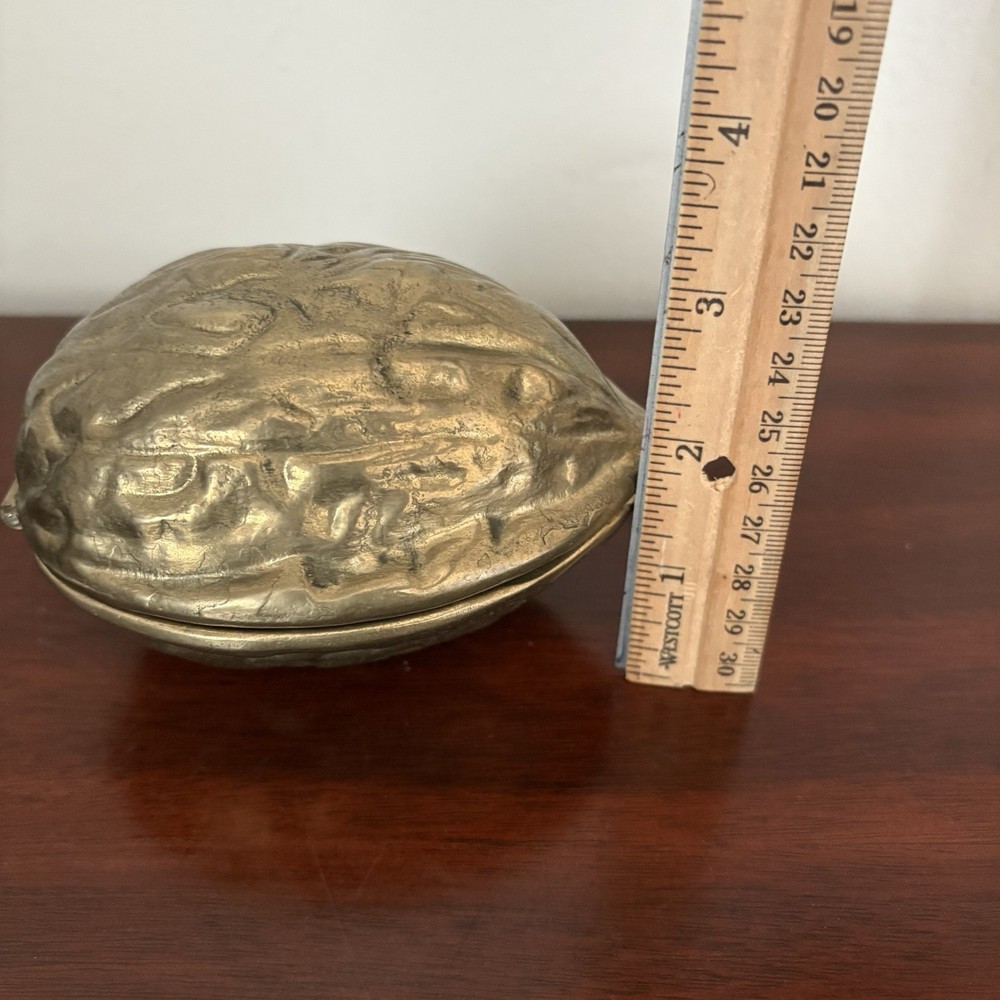 Brass Vintage Walnut Shaped Nutcracker - Interpur - Hinged