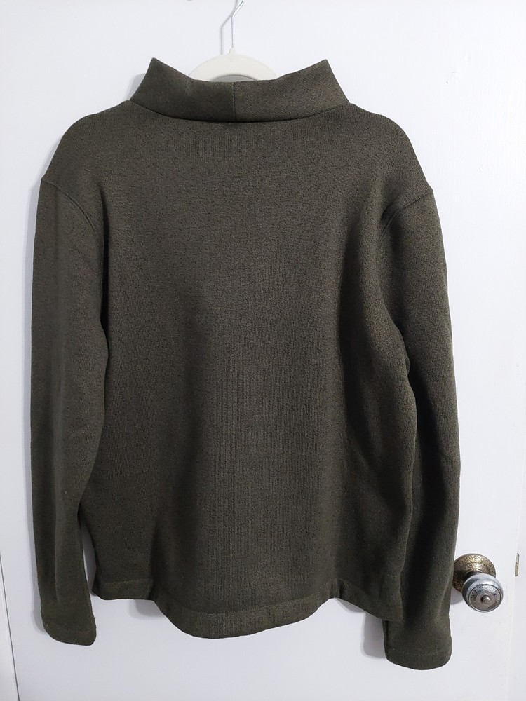 Cinch Men's Olive Mock Neck 1/4 Zip Knit Pullover Sweater Polyester L