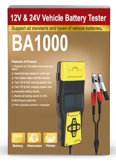 QUICKLYNKS BA1000 Car Battery Tester 12V/24V  Battery Analyzer w/ Printer