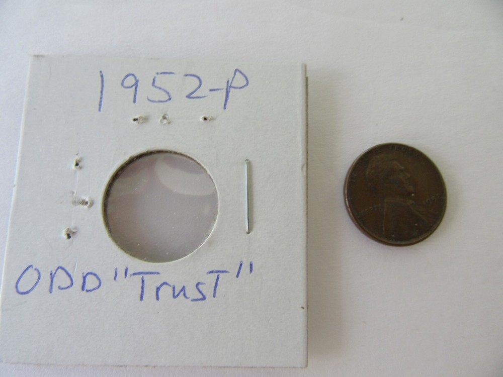 1952-P Lincoln Wheat Cent-Minor Error Weak "T" In Trust