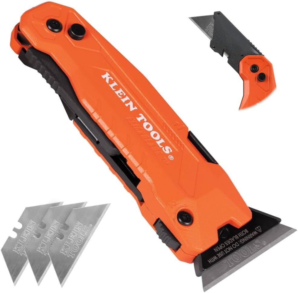Utility Knife Scraper 2-in-1 Folding Blade with Storage Dual Locking Positions