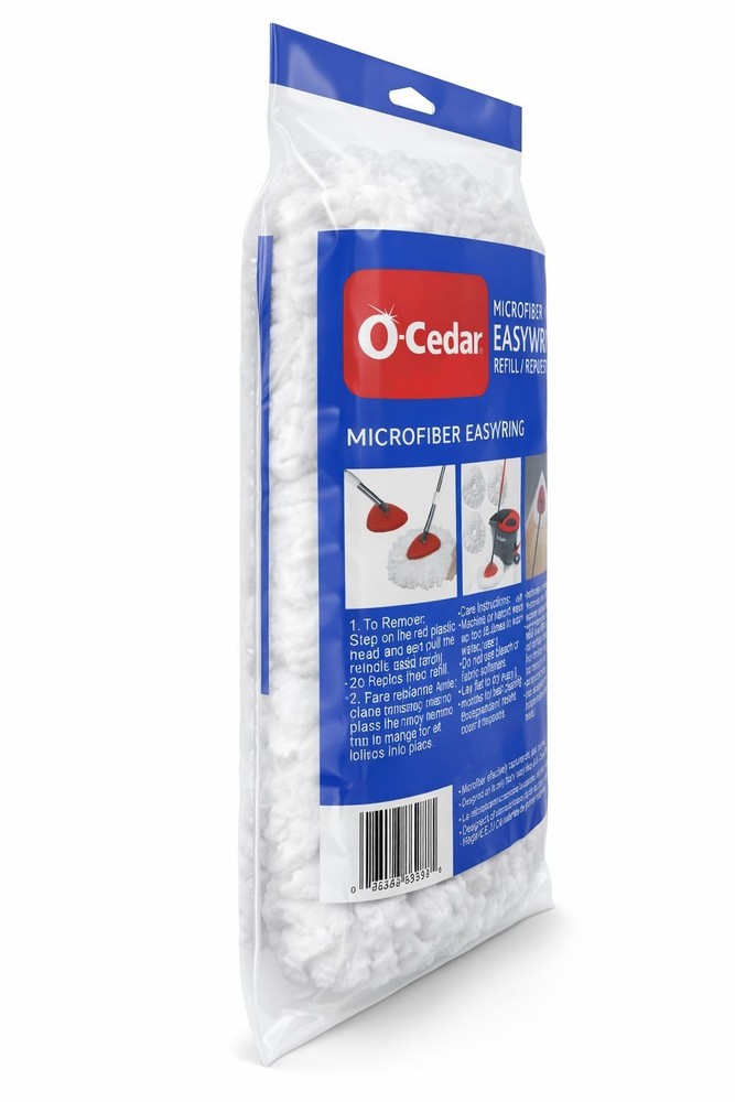 O-Cedar EasyWring Microfiber Mop Refill –Orignal White, 4 Pack