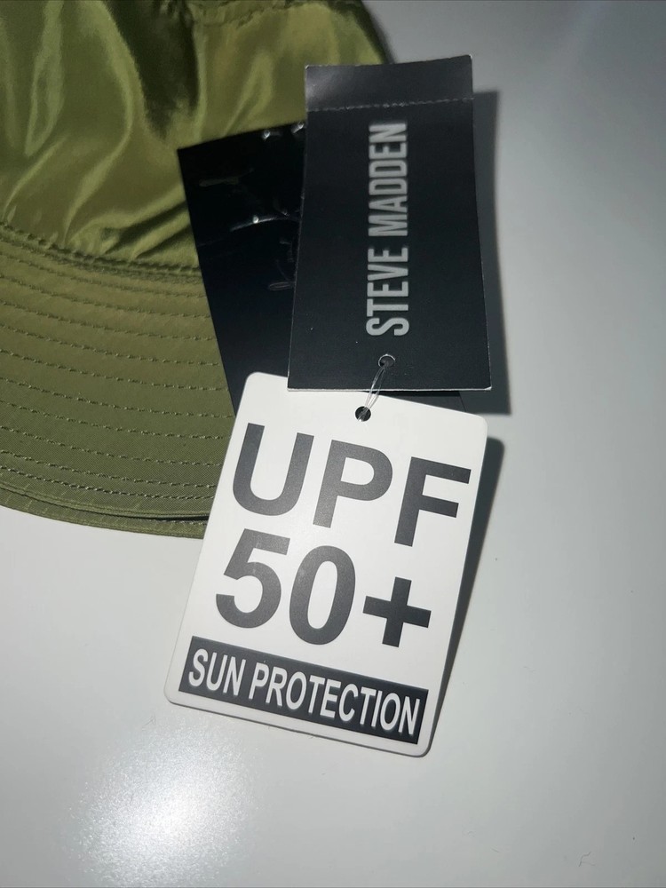 Steve Madden Satin-Lined Bucket Hat , Olive, NWT (o2)