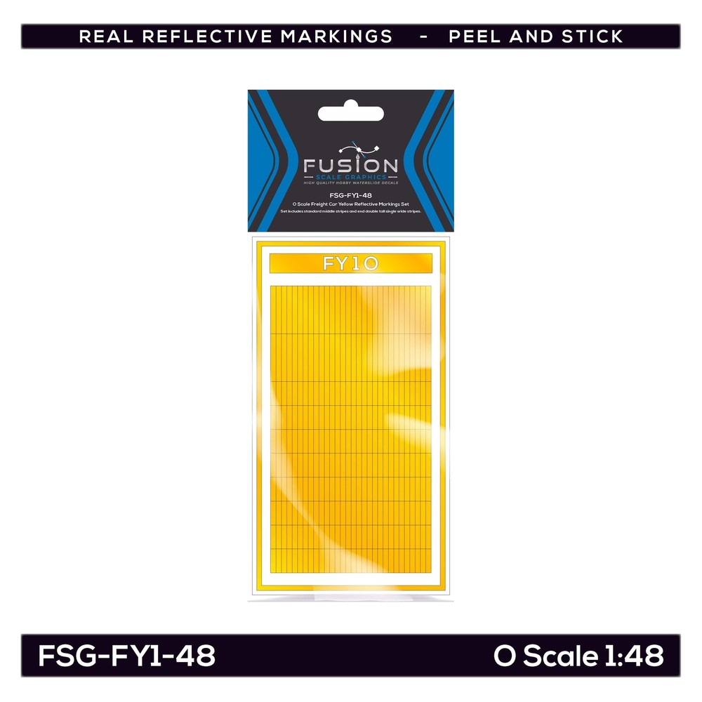 O Scale Railroad Freight Car Yellow Reflective Markings Set
