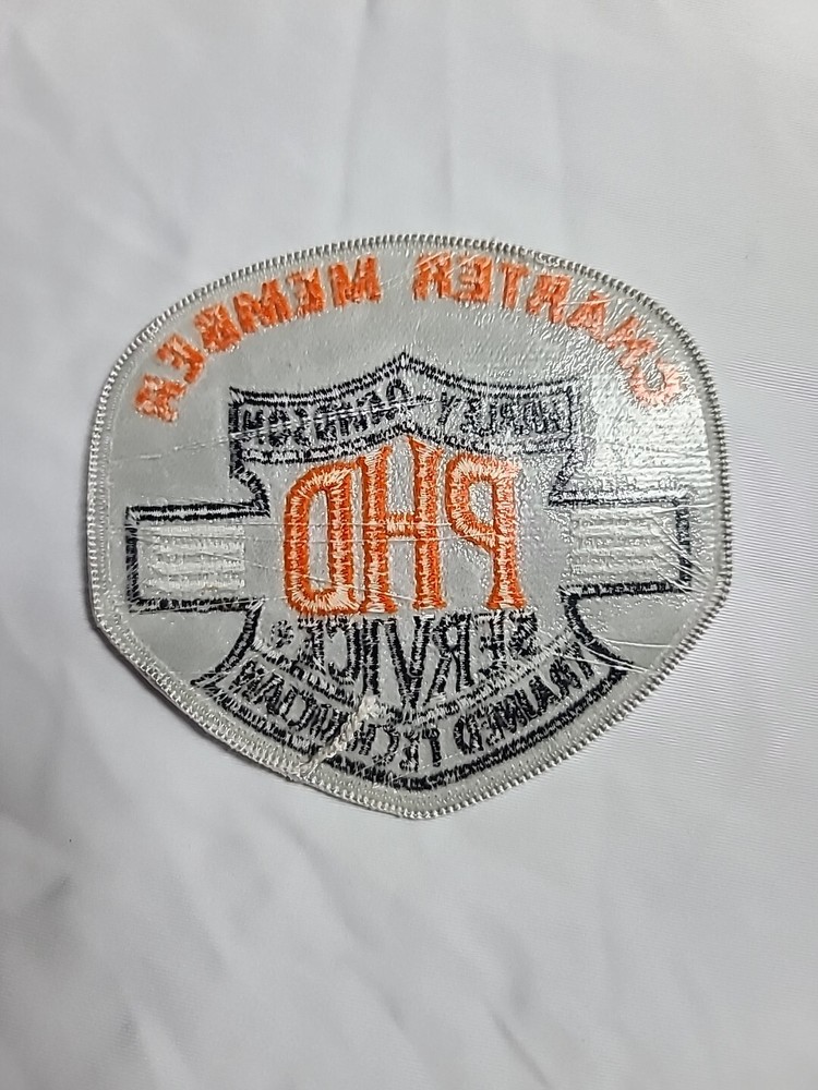 Harley Davidson Charter Member PHD Service Trained Technician 4" Patch Gray