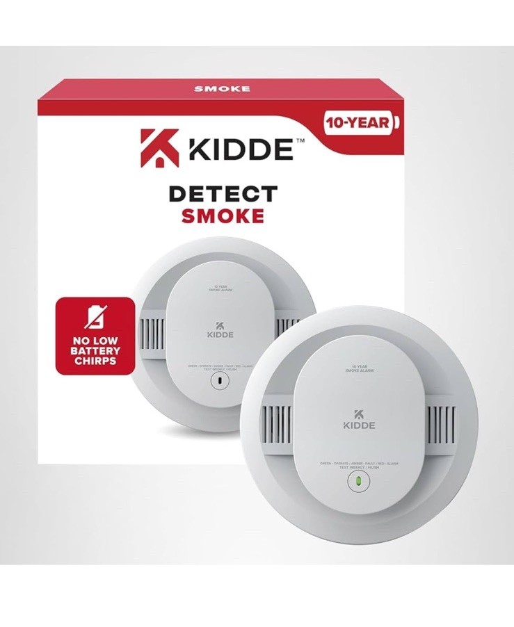 Kidde Smoke Detector, 10-Year Battery Powered, LED Warning Light Indicators