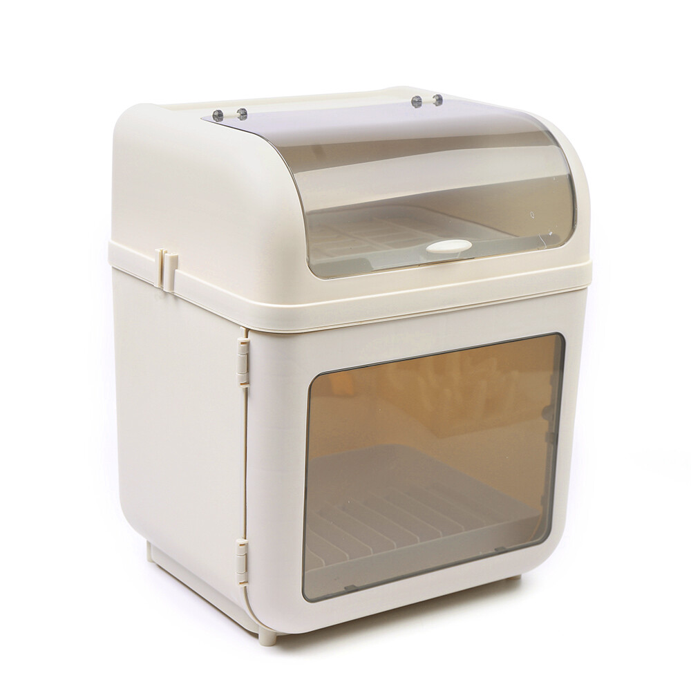 2-Tier Storage Box Dish Holder Tableware Organizer Dish Drying Rack Kitchen Tool